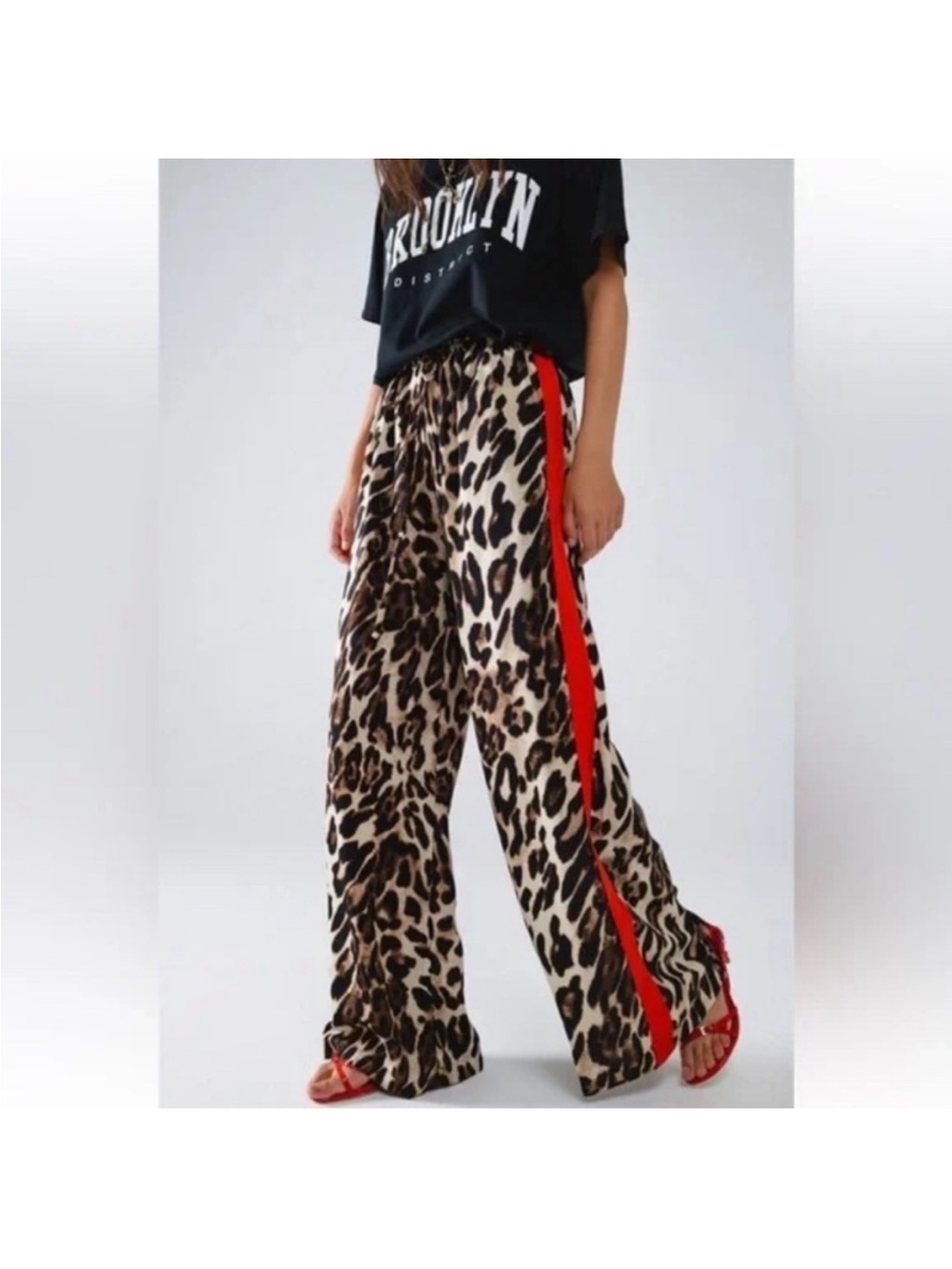 Classic Leopard print Wide Leg Pants